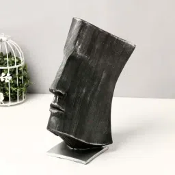 Smokey Cocktail Black Resin Book-Face Abstract Sculpture-image-33