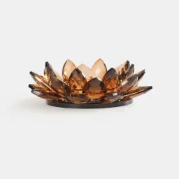 Pure Home and Living Brown Floral Single Candle Holders image 3
