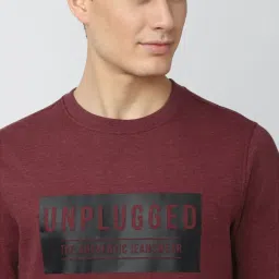 Peter England Maroon Slim Fit Printed SweatShirt image 4