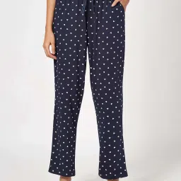 Dreamz By Pantaloons Navy Cotton Comfort Fit Print Casual Trousers image 1