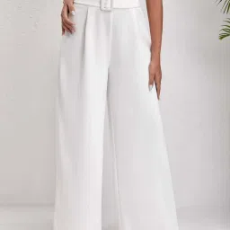 Kotty White Plain Trousers image 1