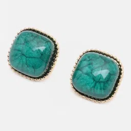 Sohi Gold Plated Party Designer Stone Stud Earrings image 1