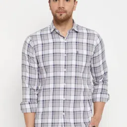 Duke Grey Slim Fit Checks Shirt-image-21