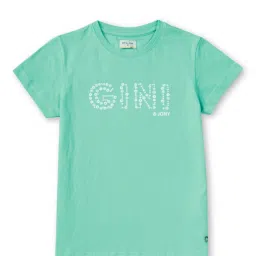 Gini & Jony Kids Green Printed Top image 1