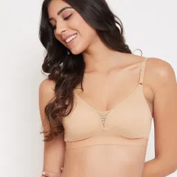 Clovia Beige Non Wired Non Padded T-Shirt Bra image 1