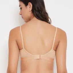 Clovia Beige Non Wired Non Padded T-Shirt Bra image 2