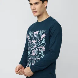 Peter England Navy Slim Fit Printed SweatShirt image 3