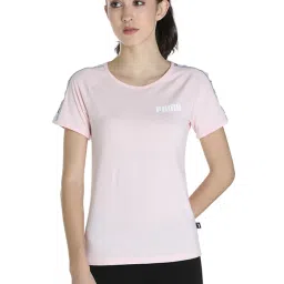 Puma Pink Cotton Regular Fit T-Shirt image 1