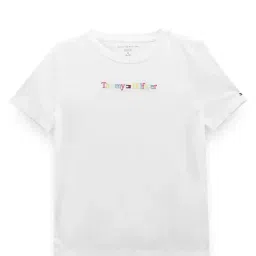 Tommy Hilfiger Girls White Solid Regular Fit T-Shirt-picture-25