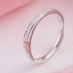 Zavya 92.5 Sterling Silver Classic CZ Sheet Adjustable Casual Ring for Women-picture-16