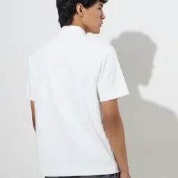 studiofit men Studiofit by Westside White Solid Relaxed-Fit Cotton-Blend T-Shirt image 2