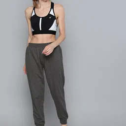 HRX By Hrithik Roshan Lifestyle Women Anthra Melange Melange Typography Track pants-picture-33
