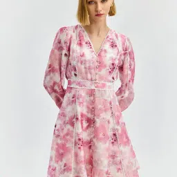 Cover Story Pink Floral Fit & Flare Dress-picture-44