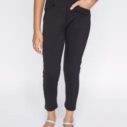 Global Desi Girl Kids Black Skinny Fit Pants image 1