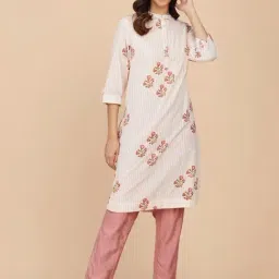 Fabindia Pink Cotton Printed Knee Length Kurta-picture-28