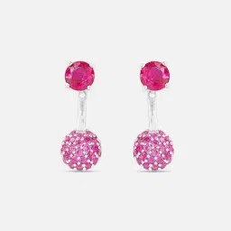 mia by tanishq Dramatic Pink Silver Drop Earrings for Women 925 Silver-picture-18