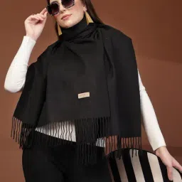 Mafadeny Black Regular Fit Stole image 5