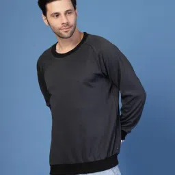 Rigo Dark Grey Regular Fit Solid Sweatshirt image 3