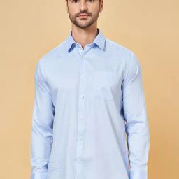 Peregrine by Pantaloons Starlight Blue Cotton Regular Fit Checks Shirt-picture-38