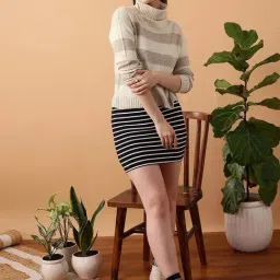 Kotty Beige & Brown Striped Sweater image 4