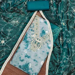 SAINOOR Embellished Organza Semi-Stitched Dress Material-picture-38