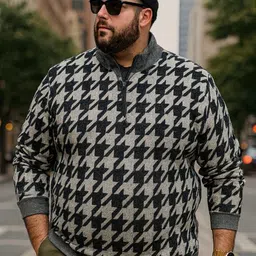 AUSTIVO Men Checked Printed Pullover image 1