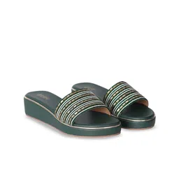 GRETA 3 Inches Flatform Ethnic Embellished Sandals Heel-image-76