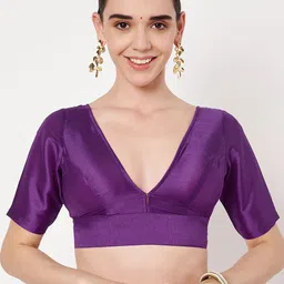 studio rasa V-Neck Padded Saree Blouse-image-31