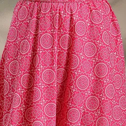 HERE&NOW Women Ethnic Motifs Printed Pure Cotton A-Line Kurta with Skirt & Dupatta image 3