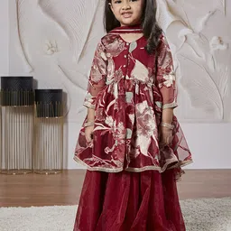 VASTRAMAY Girls Printed Ready to Wear Lehenga & Blouse With Dupatta-picture-35