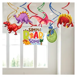 Zyozi Dinosaur Jurassic World Birthday Hanging Swirl Multicolour - Pack of 6-picture-13