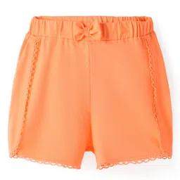 Babyhug Single Jersey Knit Mid Thigh Length Shorts With Text Print - Orange-picture-30