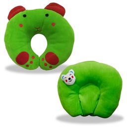 Chinmay Kids Mustard Seeds, Polyester Fibre Animals Baby Pillow Pack of 2 Green, Red-picture-25