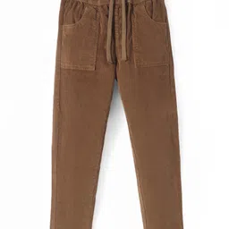 Pine Kids Velvet Full Length Trousers with Pockets - Brown-picture-14