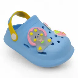 Lil Lollipop Bear Applique Anti Slip Perforated Slingback Clogs - Blue-picture-11