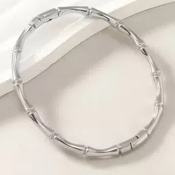 Fashion Frill Stainless Steel Silver-Plated Kada Bracelet image 4