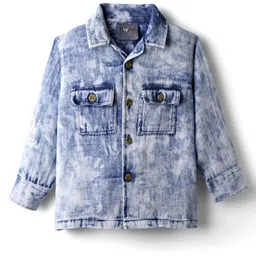 Dapper Dudes Full Sleeves Washed Shirt - Blue image 2