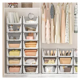 JD Fresh Polypropylene 5 Pieces Wardrobe Organizer for Storage - White image 4