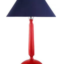 Homesake Red & Blue Solid Handcrafted Bedside Standard Table Lamp with Shade image 2