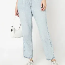 R&B Light Blue Denim Relaxed Fit Mid Rise Jeans image 5