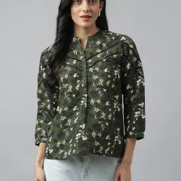 Latin Quarters Green Polyester Regular fit Printed Top image 1