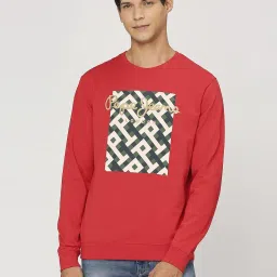 Pepe Jeans Classic Red Cotton Regular Fit Printed Sweatshirt image 1