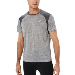 Asics Mid Grey Regular Fit Colour Block Sports T-Shirt image 1