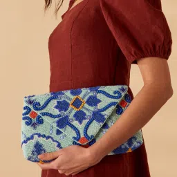 Accessorize London Blue Embellished Clutch image 1