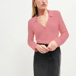 SELVIA Peach Regular Fit Shirt image 1