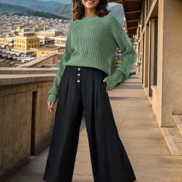 Akkriti by Pantaloons Green Regular Fit Sweater image 1