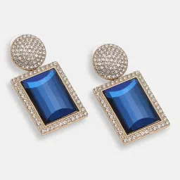 Sohi Gold Plated Party Designer Stone Drop Earrings image 1