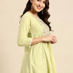 Sangria Floral Embroidered Longline Top image 2