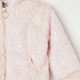 Juniors by Lifestyle Kids Pink Printed Full Sleeves Jacket image 3