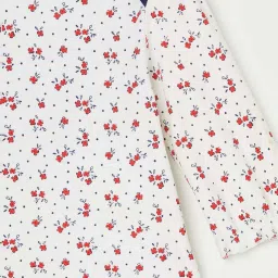 Juniors by Lifestyle Kids Off-White & Red Floral Print Full Sleeves Sweater image 3